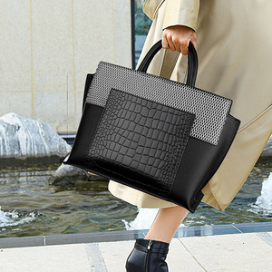 Borsa Tote Grande Capacità Stile Retrò <span class=keywords><strong>Europeo</strong></span>-Americano con Motivo <span class=keywords><strong>Coccodrillo</strong></span>, Borsa a Mano da Donna di Alta Gamma con Cerniera Goffrata - Product Image 2
