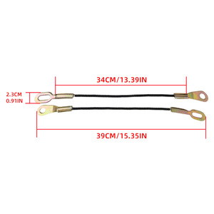 Ford Mazda Tailgate Cable UH70-65-760 2Pcs Set Steel <b>Wire</b> Rope Coupling Replacement Part - Product Image 2
