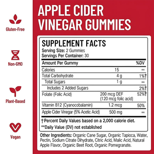 Bonnes affaires : Gommes aux fruits pour adultes – Complément de santé premium, Vitamines C et autres vitamines, Vinaigre de cidre de pomme - Product Image 3