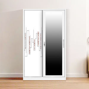 Vendita calda Lemari scorrevole Besi in metallo <span class=keywords><strong>camera</strong></span> <span class=keywords><strong>da</strong></span> <span class=keywords><strong>letto</strong></span> guardaroba con <span class=keywords><strong>specchio</strong></span> - Product Image 2