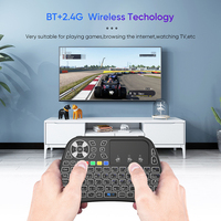 Topleo Mini teclado A6 control de voz remoto Air mouse LED retroiluminado teclado de mano para Android TV box Mini teclado inalámbrico