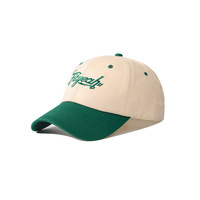 Gorra de Béisbol de Tela Común con Bordado y Estampado Puff, Estilo Coreano, a la Moda, con Combinación de Colores, para Parejas, Versátil, de 6 Paneles, para Exteriores