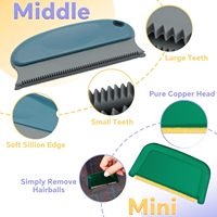 Lot de 4 outils manuels en bois pour enlever les poils d'animaux, grattoir réutilisable pour tapis, pour chat et chien, à utiliser sur les vêtements, la literie, les meubles, les tours pour animaux