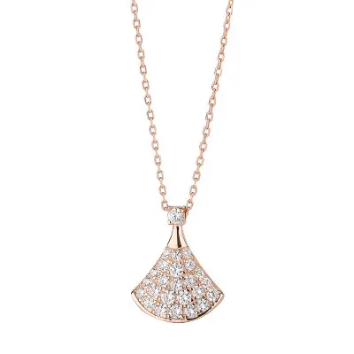 Version coréenne Collier complet de diamants pour femmes Collier d'éventail féminin en os avec robe élégante Cadeau de fiançailles