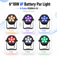 Projecteurs LED RGBWA UV rechargeables IP65 6-en-1, lumière Par, batterie 7500mAh, DMX sans fil pour scène et événements