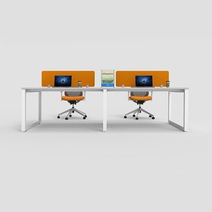 Pieds de table en tube triangulaire métallique pour poste de travail 4 personnes - Product Image 3