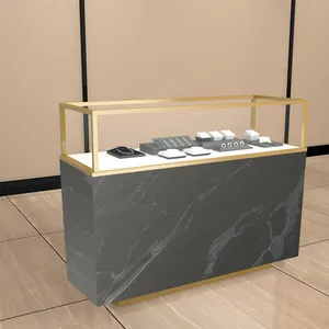 Vetro display del contatore dei monili vetrina dei monili del metallo del basamento del display per negozio di gioielli display