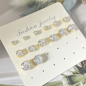 ต่างหูทรงกลมแบบติดหู ประดับเพชรซิรคอน ชุบโรเดียมและทอง 18K สไตล์ฮิปฮอป ดีไซน์น่ารัก เหมาะสำหรับเป็นของขวัญสำหรับผู้หญิง - Product Image 2