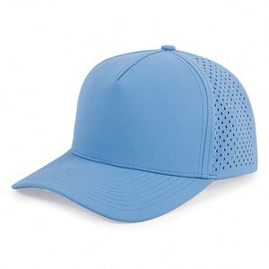 Gorra de béisbol impermeable personalizada al por mayor con 5 paneles, perforada con láser, de perfil alto y soporte para tee, personalizable - Product Image 3