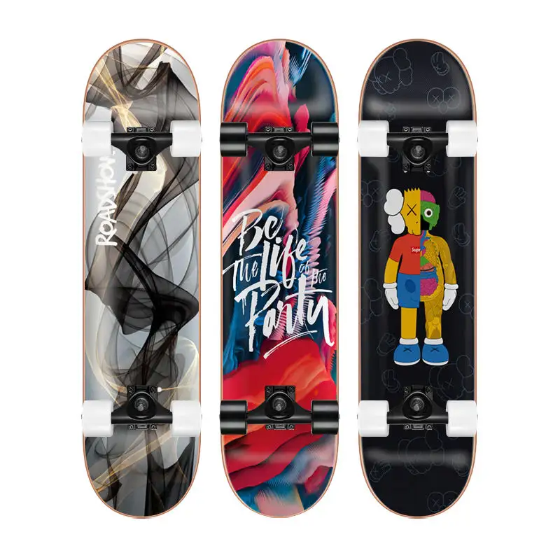 Mini 22 polegada completo em branco deck plástico peixe placa cruiser skate com grande roda LED