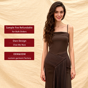 Eleganti Abiti <span class=keywords><strong>Casual</strong></span> da Donna, <span class=keywords><strong>Sexy</strong></span> con Inserti a Tinta Unita, Pieghe, Spalline Sottili, Senza Maniche, Vita Alta, Nuova Moda Femminile - Product Image 1