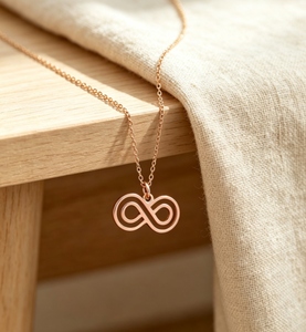 Collier pendentif infini en acier inoxydable <span class=keywords><strong>pour</strong></span> femme, collier chaîne infini minimaliste ajouré, bijoux de mode, cadeau Amour éternel - Product Image 5