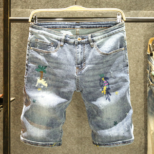 Nouvelle mode hommes déchiré court Jeans marque vêtements Bermudes été 100% coton Shorts Denim Shorts usine en gros personnalisation - Product Image 4