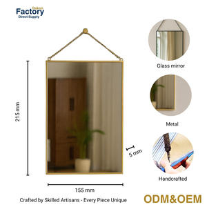Vàng Khung Hình Chữ Nhật Treo Kính Gương Tối Giản Kim Loại Chuỗi Giọng Tường Nhà Gương - Product Image 2