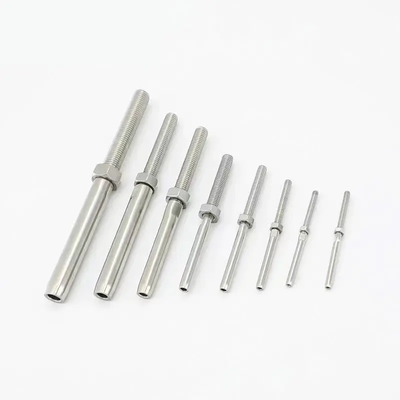 1/8" Cable Railing Kit Threaded Swage Stud Terminal For Wire Rope Stair Deck Fence Balustrade