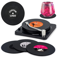 Ensemble de sous-verres rétro personnalisés en plastique, 6 pièces, résistants à la chaleur, réutilisables, décoration de table et murale pour café, thé, bière, fêtes