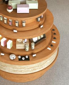 Soporte de exhibición de varios niveles moderno de moda Soporte de Isla de centro redondo multifuncional para tienda - Product Image 5