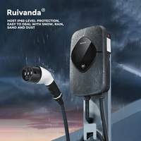 RUIVANDA Nouvelle Arrivée Type 2/GBT/Type 1 7kW 220V 240V Borne de Recharge Murale pour Véhicules Électriques 32A 50/60Hz Station de Recharge Murale pour Usage Domestique
