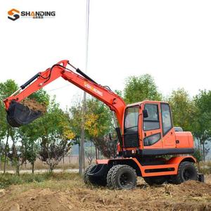 โรงงาน SHANDING ขายส่งรถขุดขนาดเล็กแบบมีล้อ 9 ตัน 13 ตัน รถขุดล้อยี่ห้อฮุนได 4×4 รถขุดแบบมีล้อสำหรับงานเกษตร รถขุดตักดินแบบมีล้อ - Product Image 5