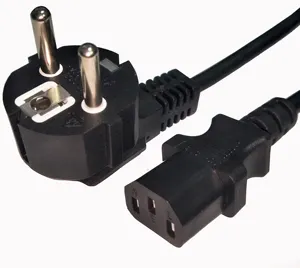 Vde อนุมัติยุโรปประเภท E อิตาเลี่ยน Ac Iec320 C13 H05vv-f 3g1. 0mm2 3g1. 5mm2 2x0. 75mm2 Eu Eu 3-prong เยอรมนีสายไฟ