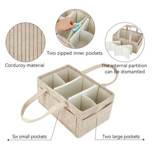 Toptan çevre dostu kadife Tote çanta bezi Caddy organizatör bebek hediye araba organizatör - Product Image 5