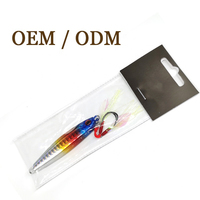 Leurre de pêche en métal holographique laser avec hameçon double, 40g 60g 80g, pour lancer depuis le rivage en eau salée, pour la pêche au maquereau espagnol et au bar, OEM
