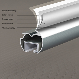 Traverse hiện đại máy sản xuất tùy chỉnh kim loại recessed Roman <span class=keywords><strong>Curtain</strong></span> Rod Hợp kim nhôm với góc cho phòng khách trang trí - Product Image 2