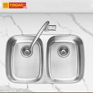 505Custom Granite Stainless Steel Double Kitchen Sink