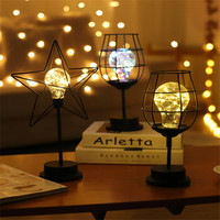Veilleuse LED personnalisable Design moderne Lampe de table en fer forgé en forme de verre à vin pour Amazon Meilleures ventes pour maison intelligente