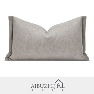 AIBUZHIJIA Taie d'oreiller décorative grise de luxe 30*50 Taie d'oreiller Faux <span class=keywords><strong>cuir</strong></span> Housses de coussin <span class=keywords><strong>pour</strong></span> <span class=keywords><strong>canapé</strong></span> <span class=keywords><strong>canapé</strong></span> - Product Image 2
