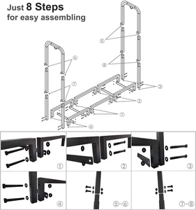 Nouveau 4ft Noir Mat En Métal Cheminée <span class=keywords><strong>Bois</strong></span> Pile Stockage Gerbeur Support Robuste Journaux Support Support <span class=keywords><strong>De</strong></span> <span class=keywords><strong>Bois</strong></span> <span class=keywords><strong>De</strong></span> Chauffage - Product Image 6