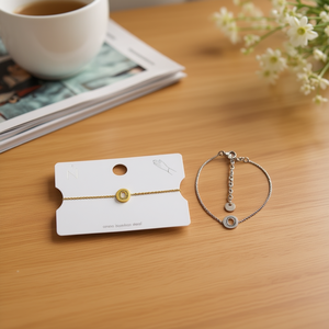 Bracciale in Acciaio Inossidabile con Ciondolo a Lettera O Monofacciale da 1 Cm, Gioielli Minimalisti alla Moda per Donne - Product Image 3