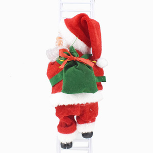 Electric Santa Claus Climbing Ladder And Rope Christmas Toy Animated Plush <b>Doll</b> For Living Room Decor 7in Above - Product Image 3