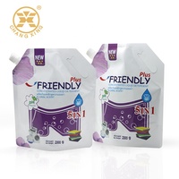 Pochette à bec liquide 1L imprimée sur mesure en plastique flexible avec de gros bouchons à vis forme spéciale pochette à bec de remplissage d'encre de peinture 1kg