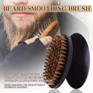 Brosse à barbe en bois de haute qualité pour homme avec logo personnalisé, poils de sanglier doux, brosse à barbe démêlante - Product Image 2