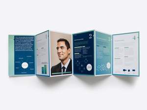 Feuillet plié en papier couché personnalisé avec impression dorée UV pour manuel d'instructions pharmaceutiques - Product Image 1