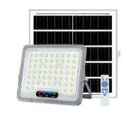 Projecteur LED solaire IP66 5054 SMD avec boîtier en acier galvanisé, télécommande, garantie 5 ans, lampe de chantier extérieure