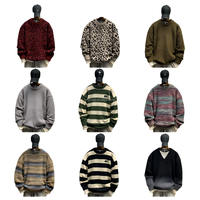 Pull tricoté ample à col rond pour homme, manches longues, tendance, avec fermeture éclair 1/4, anti-boulochage et chaud, vente en gros