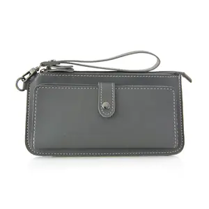 Women's Long PU Leather Simple Multi-Function Zipper Multi-Card Position Buckle Zipper Student Wallet Clutch