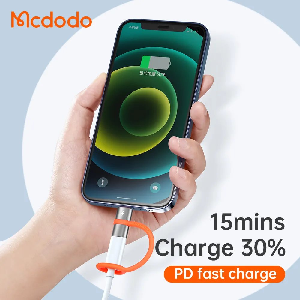 Mcdodo Removable Silicone Tie Type-c To Light Ning PD 36W Fast Charging Adapter Connector For IPhone Ipad Ipod