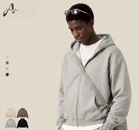 Blouson Bomber Homme 2026 Nouvelle Collection Automne Style Américain Rétro Couleur Unie Zippé Coton-Polyester Streetwear Coupe Ample à Capuche