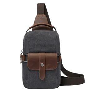 Bolsa de peito crossbody de alta qualidade para homens, bolsa de ombro em couro legítimo de alta qualidade