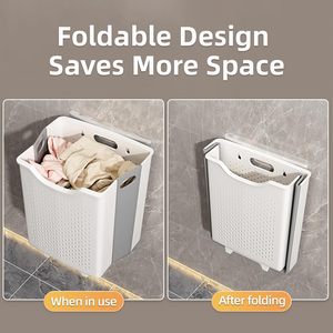 Đa Chức Năng Nhà Tổ Chức Treo Tường Có Thể Gập Lại Nhựa Lưu Trữ Giỏ Hình Chữ Nhật Ráp Treo Giặt <span class=keywords><strong>Hamper</strong></span> Cho - Product Image 3