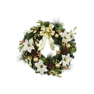 Corona Navideña Artificial Decorativa Personalizada en Oferta, Corona Artificial de Piñas de Pino de 30 Pulgadas - Product Image 2