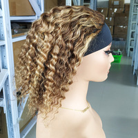 Perruque bandeau en cheveux humains vierges bruts 100% naturels, couleur P4/27, boucles Jerry, sans colle, vente en gros