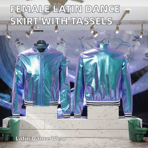 Falda de Baile de Salón para Mujer, Estilo Nuevo, con Borlas, Ropa Interior para Actuaciones, con Pañuelo para la Cadera, para Competencia, Poliéster/Rayón - Product Image 2
