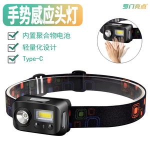 Lampe frontale rechargeable à LED avec lumière d'avertissement rouge pour la course nocturne et la pêche - Product Image 2