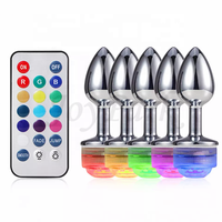 JoyPark LED-Lampe Wasserdichter Umweltfreundlicher Tragbarer Analplug-Stimulator Prostata-Massagegerät Leuchtender Butt Plug Trainer-Set für Männer und Frauen