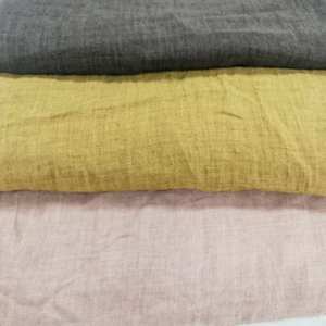 OEKO-TEX 100 certifié de haute qualité enzymatique <span class=keywords><strong>pierre</strong></span> lavé Vintage <span class=keywords><strong>Delave</strong></span> tissu de lin teint - Product Image 1