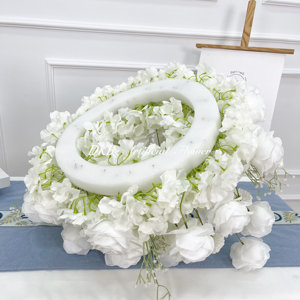 Venta caliente coronas decorativas de alta calidad color blanco rosa y aliento de bebé coronas artificiales para la decoración del hogar - Product Image 6